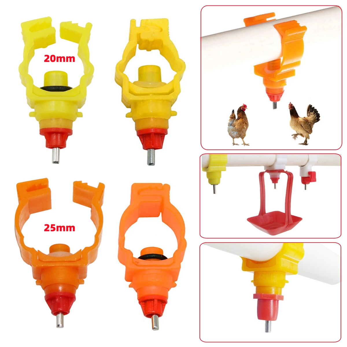 20mm 25mm Clamp-type Poultry N - Chicken Nipple Drinker 리뷰 및 가격