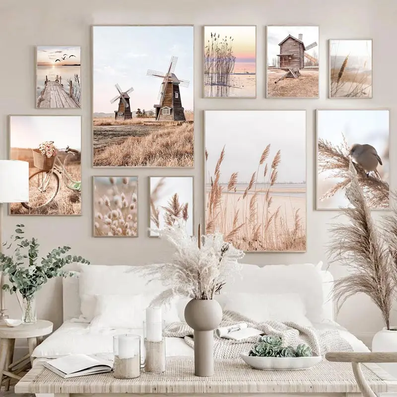 Beige Landscape Wall Art Poste - Orchard Sprayer Tractor 리뷰 및 가격