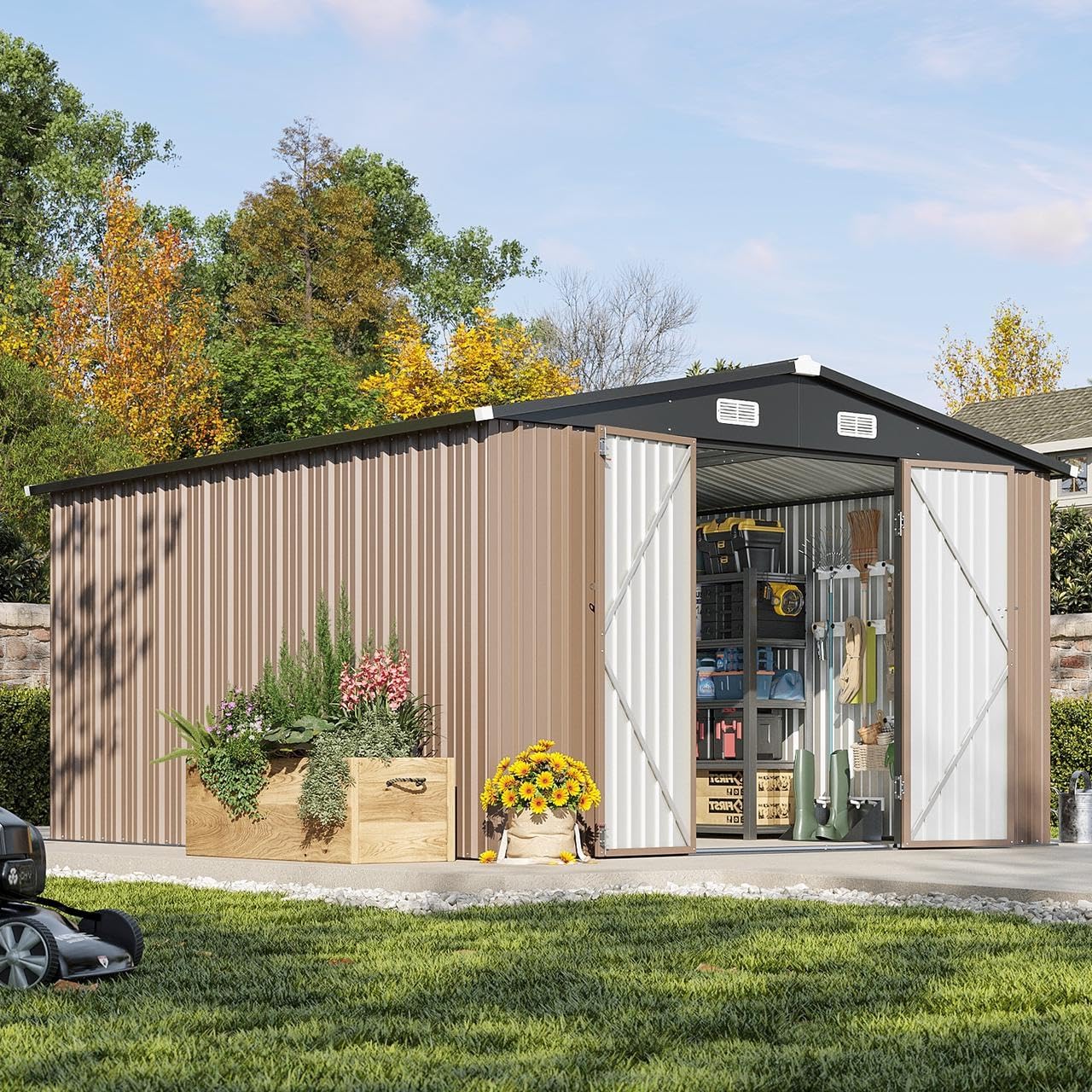 10 x 12FT Outdoor Storage Shed - Farming And Agriculture 리뷰 및 가격